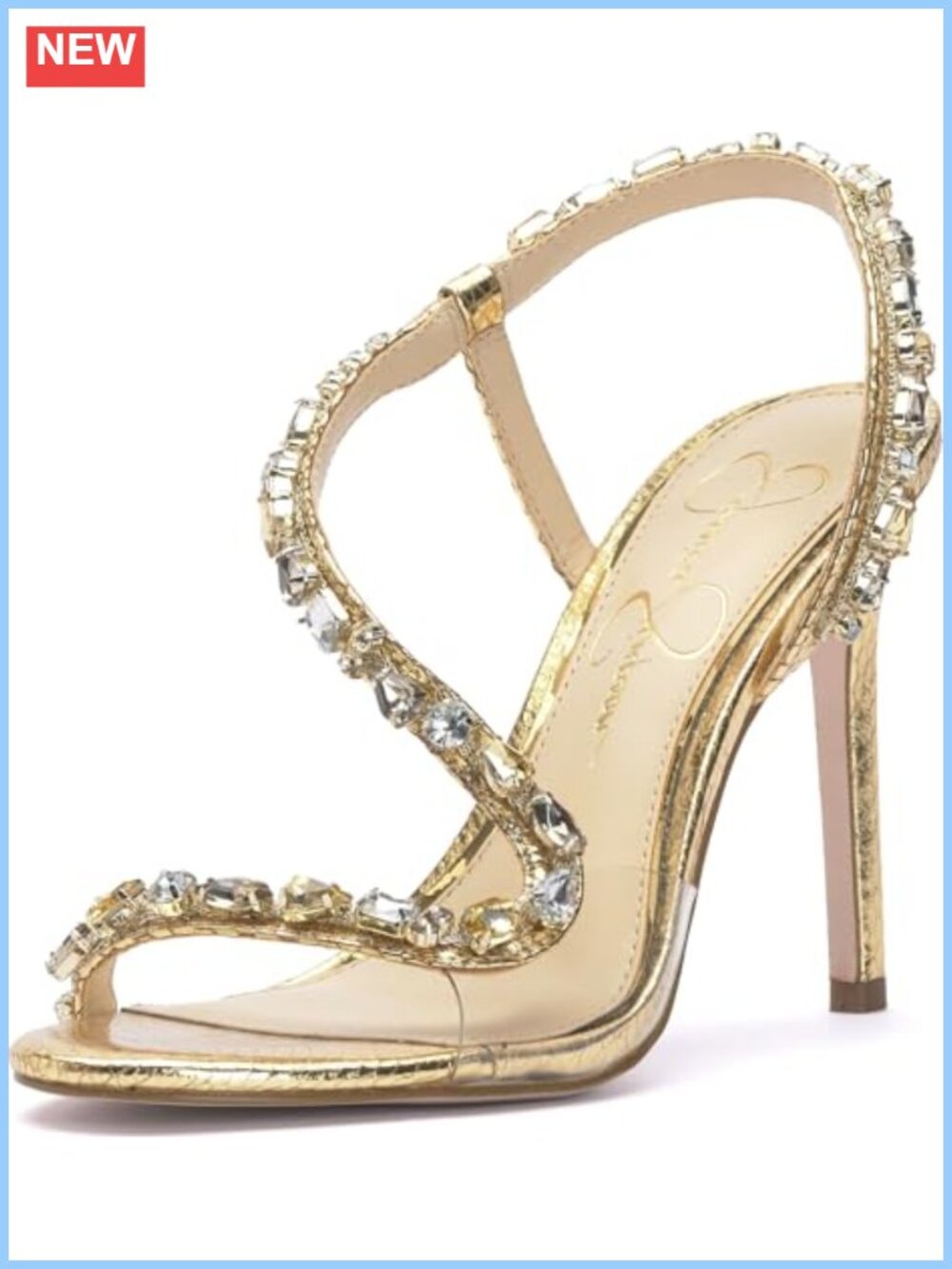 Jessica Simpson Jaycin Embellished Crystal Heeled Platform Sandals